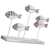 ULTECHNOVO 木製魚飾り 無垢材で彫られた魚 工芸品 ホームデコレーション用 ストックデコレーション 地中海風オーナメント 新築祝い に