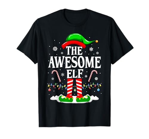 The Awesome Elf Funny Christmas Matching Family Christmas Party T-Shirt