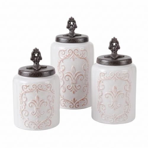 American Atelier Fleur de Lis Ceramic 3-Pack