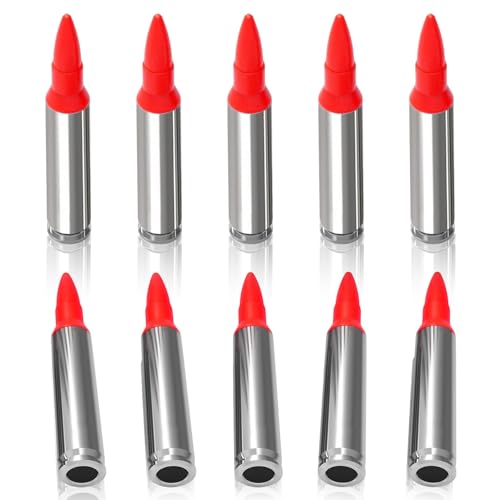 WAKAZO Training Snap Caps Dummy Rounds, Durable CNC-Machined Aluminum Alloy Safe for Handling Drills & Dry Fire Practice, Ideal for Shooting Skill Training (Silvery, 223REM-10PCS)