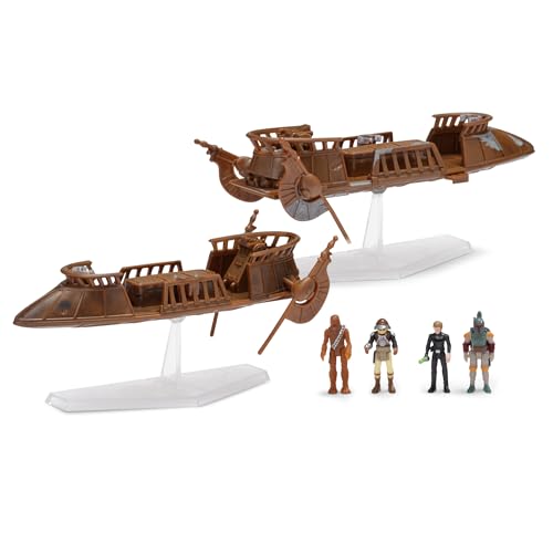 Star Wars Micro Galaxy Squadron - SWJ0257 - Clash at Carkoon Battle Pack – 2X 7,5cm-Fahrzeuge mit 4X 2,5cm-Mikrofiguren als Zubehör