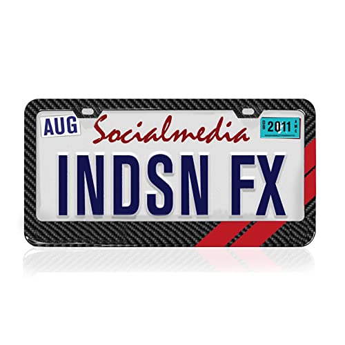 Glahorse License Plate For Dodge Charger Premium Black Steel Carbon Fiber License Plate Holder Compatible All Vehicle License Plate Tag Cover Fit Accessories Included (Black-Carbon Fiber) #TOP1