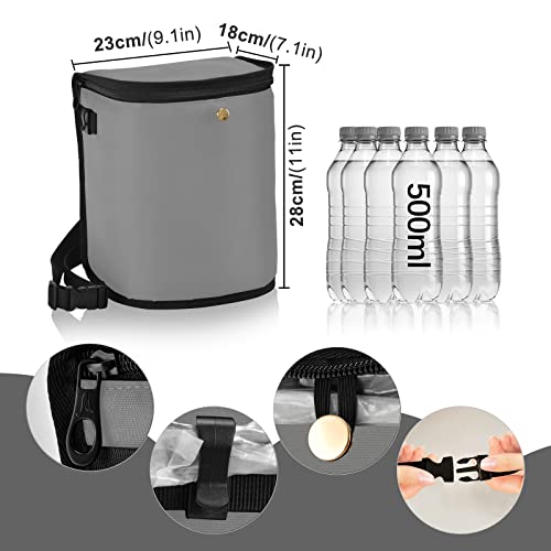 Image of Wudan Small Car Trash Can Gray Accessories for Garbage Storage Organizer with Lid Grey Waterproof Portable Auto and Truck Interior Seat Bin