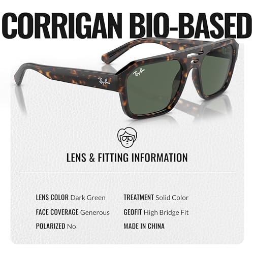 Image of Ray-Ban RB4397 CORRIGAN BIO-BASED Square-Round Shaped Sunglasses for Men & Women with Official RAYBAN Eyewear Kit