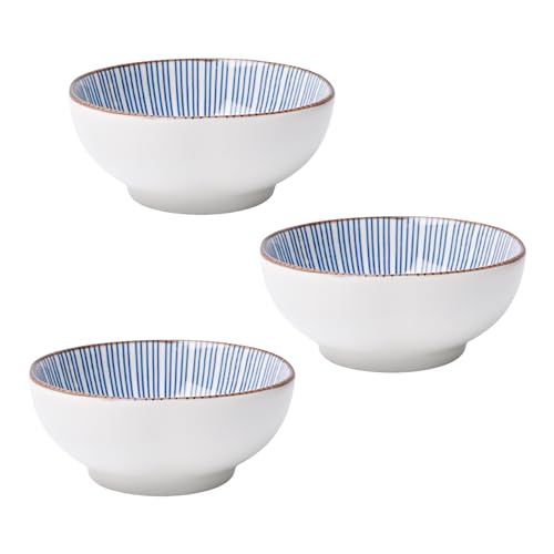 Image of MARKET 99 Ceramic Chutney Bowl Set of 3 (100ml) | Small Katori Bowls for Dips, Sauces, Pickles & Condiments | Mini Serving Bowls for Dining Table | Stylish White Dip Bowls Set