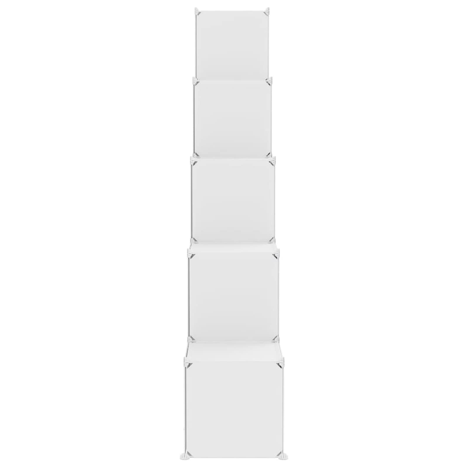 Gecheer Estantería Modular Infantil Organizador para Niños, Estantería de Plástico, Armario Modular con Puertas para Ropa, Zapatos, Juguetes con 15 Compartimentos Blanco