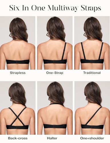 Image of Wingslove Women's Strapless Full Figure Bra Underwire Multiway Contour Plus Size Bra Red Carpet