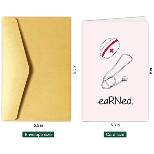 Chenive Funny Nurse Graduation Card, Nursing Graduate Greeting Card, Congratulation Card For New Registered Nurse, Bsn Rn Card, Earned #TOP1