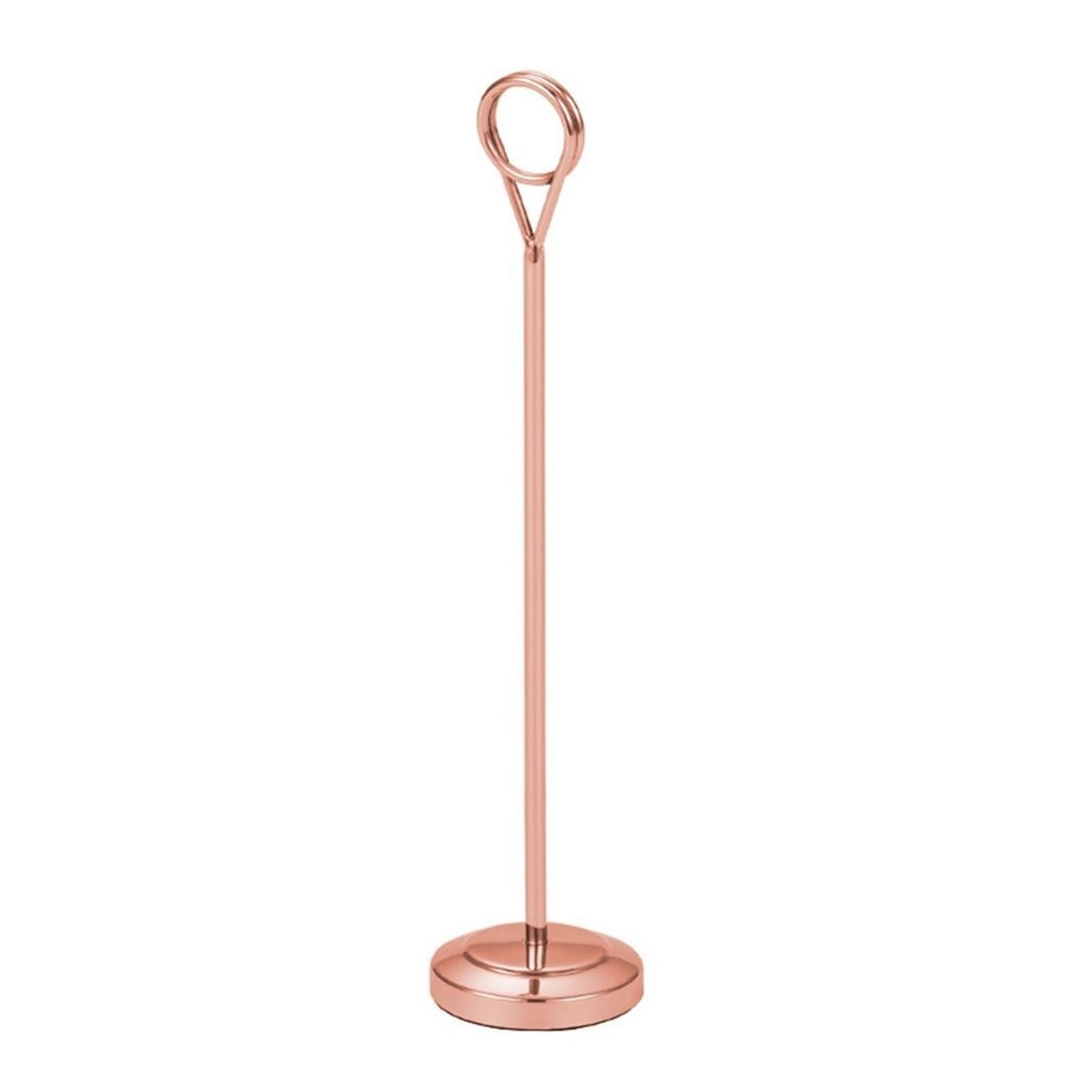 Lujauey Memo Clip Holder 6Pcs Desktop Decoration Photo Clip Stainless Steel Card Holder Memo Postcard Picture Round Paper Stand for Wedding Party Office Memo(Rose Gold,20cm)