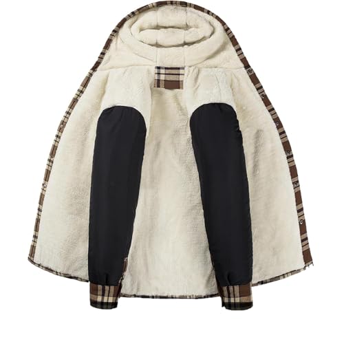 ADHOWBEW Mens Winter Jacket Warm Thicken Hunting Sherpa Fleece Lined Big and Tall Long Sleeve Zip Up Plush Vintage Outerwear4