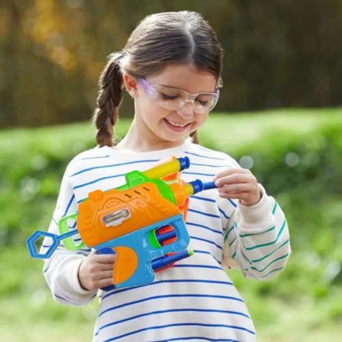 PISTOLA ARMA LANÇA DARDOS BRINQUEDO INFANTIL LANÇADOR DE 5 DARDOS MACIOS DE ESPUMA MAIS SEGURO QUE G