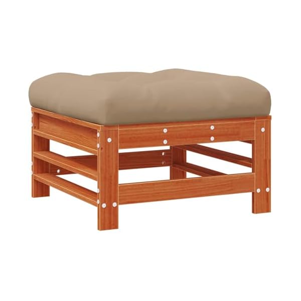 Gartenlounge Set Kiefernholz massiv Wachsbraun 10-teilig
