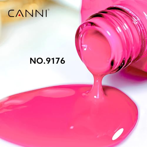 Image of CANNI Neon Pink Gel Nail Polish, 1Pcs Hot Pink Gel Polish Color Soak Off U V Nail Manicure Salon DIY at Home