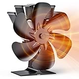 Wopigh 6 Pagine Ventilatore per Camino, Ventilatore per Camino non Elettrico, Silenzioso per Stufa a...