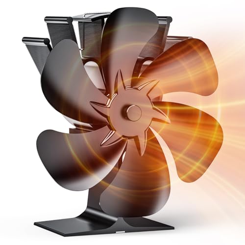 Wopigh 6 Pagine Ventilatore per Camino, Ventilatore per Camino non Elettrico, Silenzioso per Stufa a...