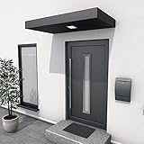 Gutta BS Plus Vordach anthrazit I Überdachung aus Aluminium I Modell: Einfach | 200 x 90 cm I Ausrichtung: Links