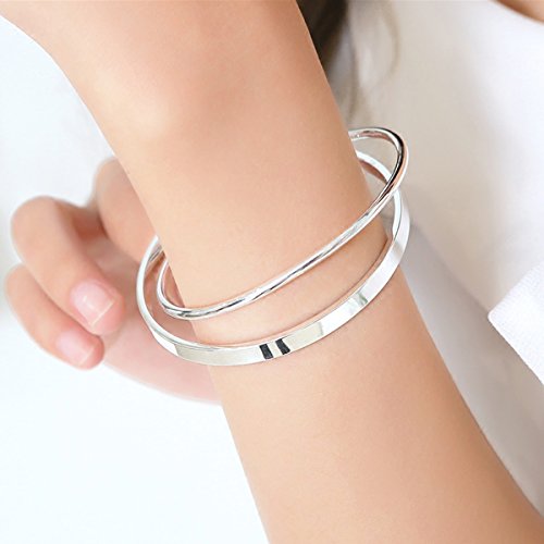 990 Solid Sterling Silver Polished and Rough Twisted Bangle Bracelet for Women | Silver Bracelets for Women | 925 Sterling Silver Bracelets for Women | Jewelry Bracelets | Ladies Jewelry3
