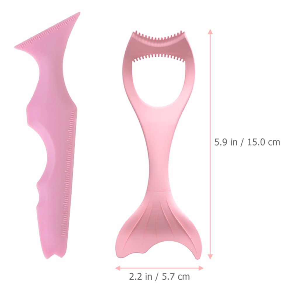 FRCOLOR 2pcs Eyeliner Eyeshadow Stencil Guide Tool Lash Separator False Eyelash Applicator Mascara Guard Mascara Makeup Tool Eyeshadow Makeup Supply Magnetic Template Mold Pad Spoon