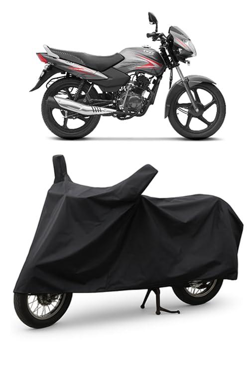 Image of DAXO Waterproof Bike Cover for TVS Sport | All Weather Protection from Rain, Dust, UV Rays & Scratches with Mirror Pockets & Buckle Belt | Sport Bike Cover