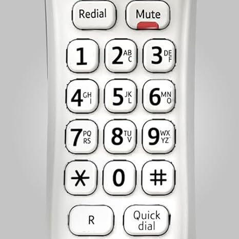 BT Corded Telephone - White, Duet 210, Phone with 10 Quick Dial Memories