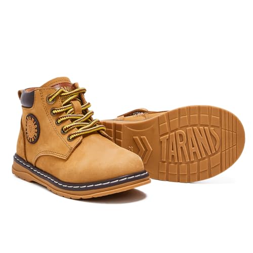 Boys Girls Boots Waterproof Lace Up Side Zipper Mid Calf Combat Boots3