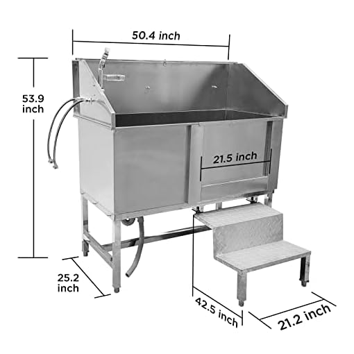 FORIVE Pet Dog Grooming Bath Tub for Large Dog, 50 Inch Stainless Steel