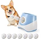Eirolace Ballwurfmaschine für Hunde,Mit 6 Tennisbälle,Mit 3 Distanzstufen,Wiederaufladbarem,Ballwurfmaschine Hund Für Kleine Hunde (Blau)