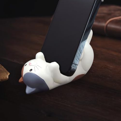 Haoxu 2Pcs Cute Cat Phone Holder, Resin Creative Cartoon Cat Phone Stand Compatible For All Cellphones Home Decor thumb #3