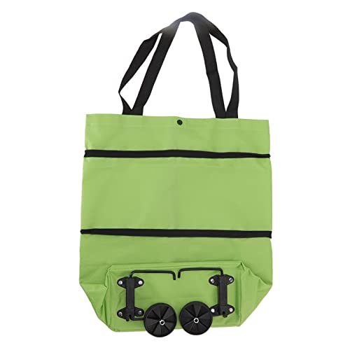 Faltbarer Trolley, Gute Aufbewahrung, Einkaufstrolley, Reißverschluss-Design, Einfaches Tragen für Reisen (Grün) – Bild 7