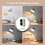 VAVOFO Wireless Touch Control Desk Lamp 6781-2700-7000K Color Temperature, 700LM, Eye-Caring LED Desk Light with USB-C Charging, Adjustable Brightness, 360° Gooseneck, 2.5hrs Wireless Use (Green) - Image 2