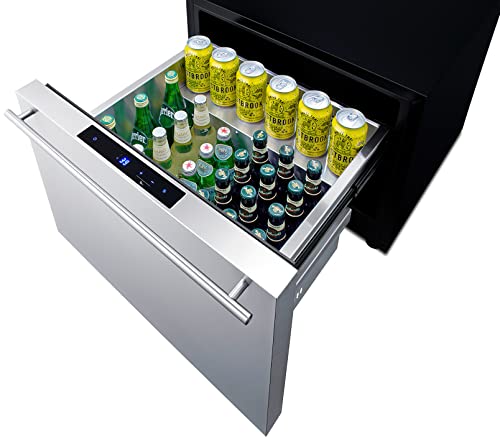 Summit Appliance Sdr24 Built-In 24" Wide Drawer Refrigerator, 2 Cu.ft Capacity, Temperature Alarm, Panel Ready Drawer Front (Not Included), Frost-Free Operation, Led Lighting, Digital Thermostat #TOP4