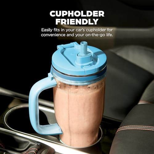 Image of Ninja BlendBOSS | Personal Smoothie Tumbler | 26oz Travel Tumbler w /Leakproof Lid, Detachable Straw & Integrated Chug Spout | Dishwasher Safe & BPA Free | Blue Raspberry | XSKDB326SLBL