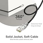 Jadaol Cat6a Ethernet Cable 10 ft 10 Pack, Slim 10G 550MHz 28AWG Patch Cable, Snagless Pure Copper Network Cable, Flexible LAN Cable for Router, Modem, Switch, Patch Panel, Data Center, Gaming, Black - Image 4