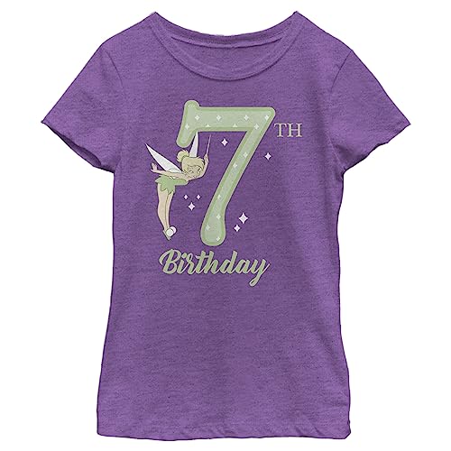 Disney Tinker Bell Tink 7th Birthday Girl's Heather Crew Tee