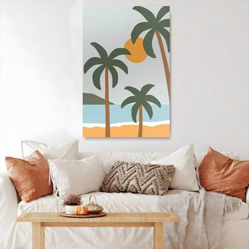 Affiche hawaïenne palmier déco murale chambre moderne 30x45cm