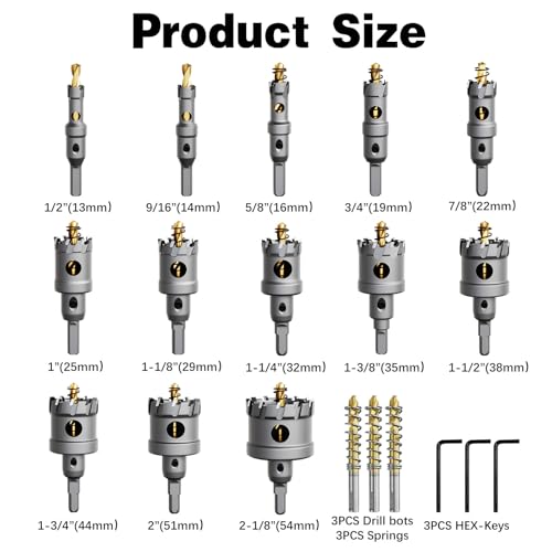 METOTY 19 PCS Carbide Hole Saw Kit