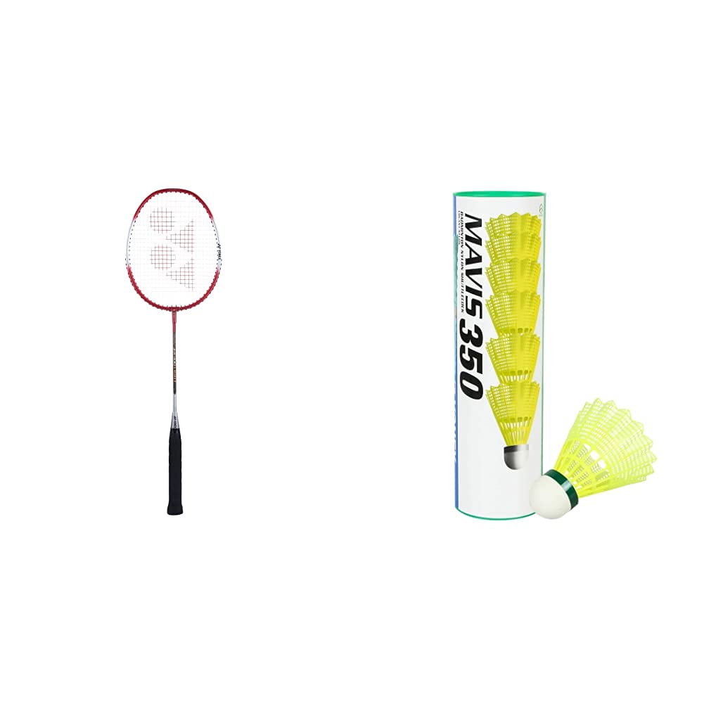 Yonex ZR 100L Aluminium Strung Badminton Racquet with Full Cover (Red) & Mavis 350 Green Cap Nylon Shuttlecock (Yellow)-image-31