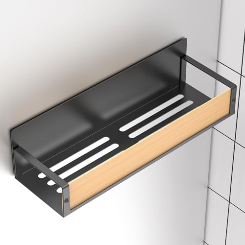 Image of HuggieGems Metal Magnetic Spice Rack for Refrigerator Wood, 2 Pack | Magnetic Shelves Heavy Duty for Fridge in Kitchen, Seasoning Storage Organizer, For Oven Washer and Dryer, For Heavier Items