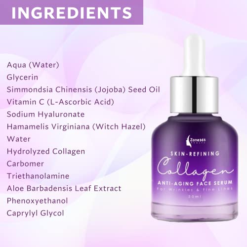 Zone - 365 Collagen Serum For Face With Hyaluronic Acid And Herbal Ingredients To Heal, Plump, And Reduces Wrinkles - 1 Fl Oz #TOP5