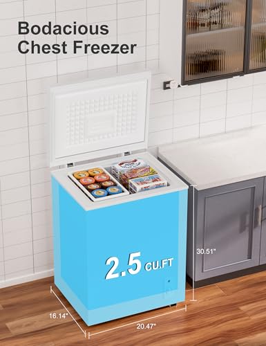 Image of 2.5 Cu.Ft Deep Freezer with Removable Basket - Small Quiet Chest Freezer w /6 Temp and Energy Efficient - Manual Defrost, Space Saving Design for Dorm, Office, Apartment, Bar, White