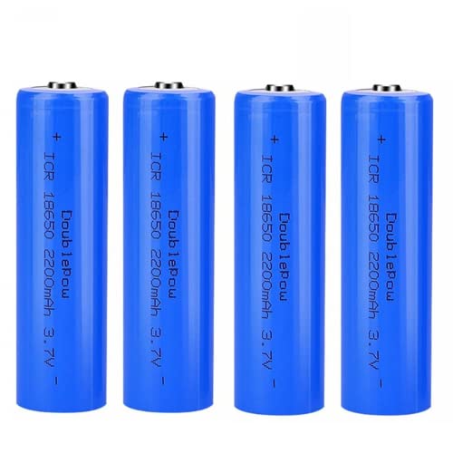 4Pc 18650 Battery 3.7V Battery Li-Ion Rechargeable Battery 2200Mah Full Capacity Rechargeable Batteries Battery Durable Button Top Battery For Led Flashlight Not Aa Aaa Battery #TOP30