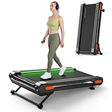 Vitalwalk Walking Pad Treadmill with Incline, 43'x18' Wide Full Deck, Auto Incline, Portable Under Desk Treadmills for Home Office, Vertical Store Space-Saving, Heavy Duty, APP, Green Black