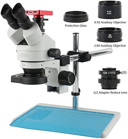 Vista 2 de Microscope Kit 37MP Digital USB Microscopio Camera 3.5X-90X Simul-Focal Trinocular Stereo Microscope Microscope Lens Adapters (Color A)