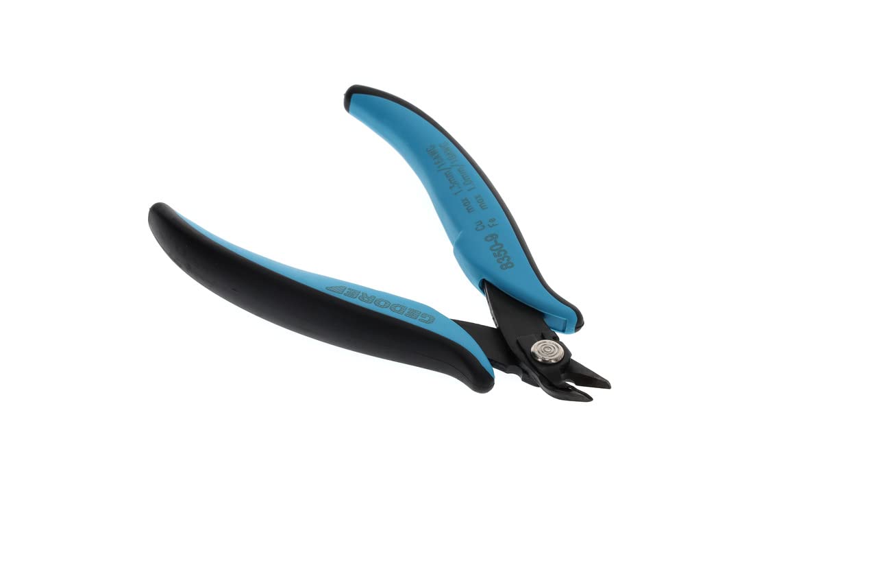 GEDORE Miniature Electronics Side Cutters for 1.3mm Copper Wire or 1.0mm Medium Hard Wire, Steel, Black/Blue - Image 4