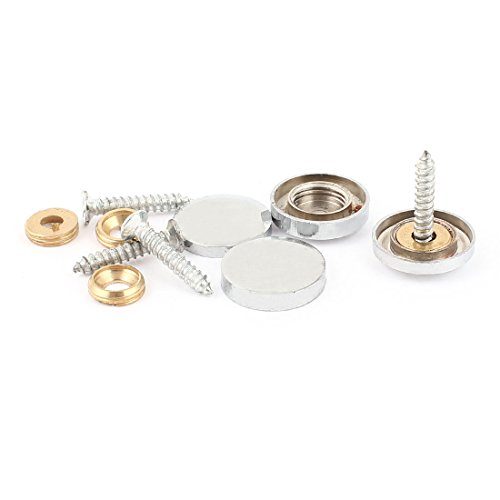 Aexit 4 Pcs Quality Parts Silver Tone Decorative Fittings 18mm Screw Caps Tea Table Mirror Nails Model:65as406qo79