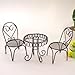 KARLOR 3 Stück Miniatur Tische und Stühle Set, Metall Mini Tisch und Stuhl rund Restaurant Deko Gartenmöbel Mini-Möbel Ornamente Tisch Büro Wohnzimmer Dekoration Vintage Stil (Braun)