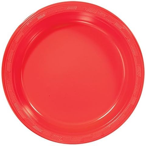 Hanna K. Signature Collection Round Party Plates-10 | Red | Pack of 50 Plastic, 10 inch Plate Cover