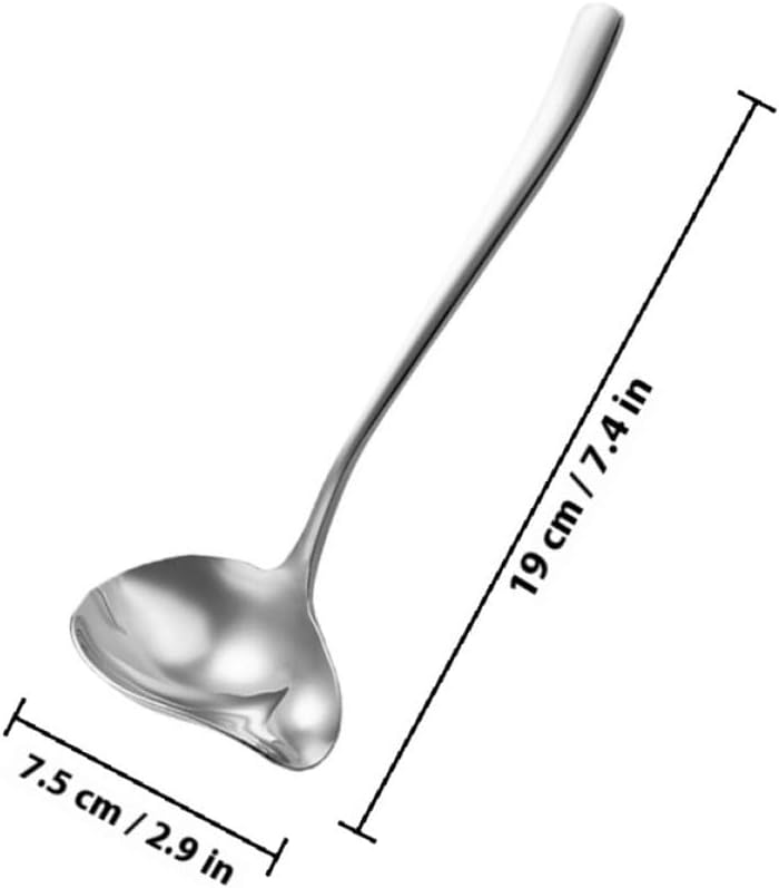 Stainless Steel Sauce Ladle with Spout, Thickened Small Soup Spoon for Cooking and Gravy, Kitchen Dressing Scoop for Home and Restaurant Use