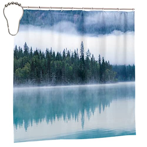 Rideau de douche 183x183 cm imperméable et lavable avec 12 crochets