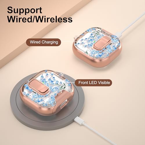 Image of for Apple AirPods 4 Case 2025 with Safety Lock & Foldable Phone Stand, Blue | Double Drop Protection,Two-Piece Design, Airpod 4 Case with Keychain & Cleaner Kit, Support Wireless Charging, Shockproof